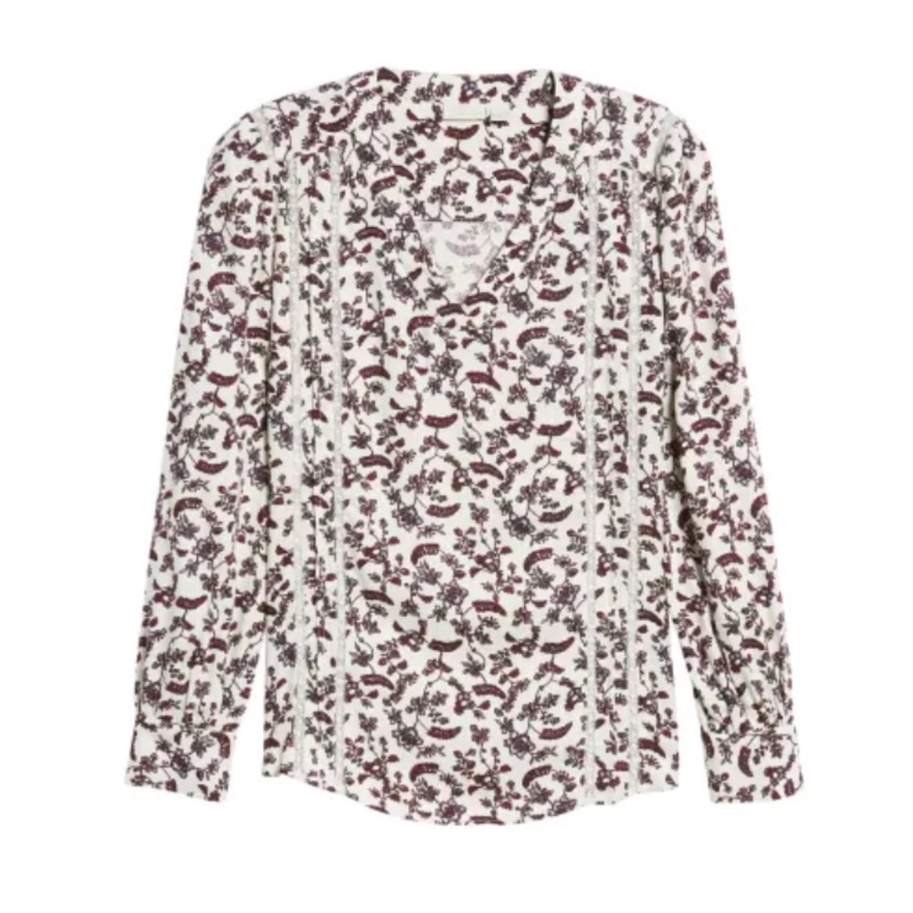 Blouse with lace detail
